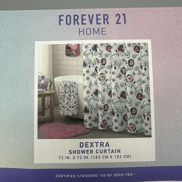 Floral Shower Curtain Matching Bath Body Wrap Only Set Plus Size - Picture 4 of 6